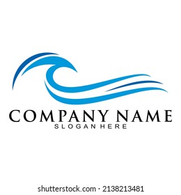 Sea wave roll illustration vector logo