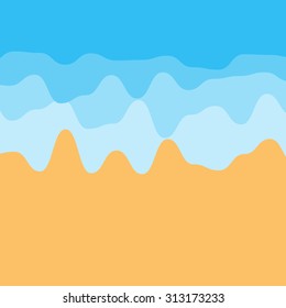 sea wave and sand beach background and have space for insert text, vector illustration