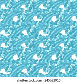 Sea wave seamless pattern