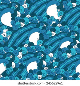 Sea wave seamless pattern