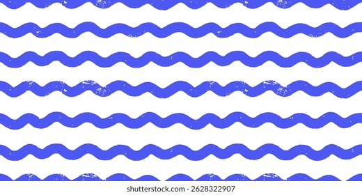 Sea wave seamless pattern vector illustration. Nautical ocean ornament contemporary texture.