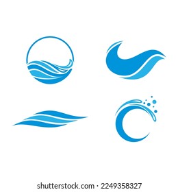 Diseño vectorial del conjunto de ondas marinas