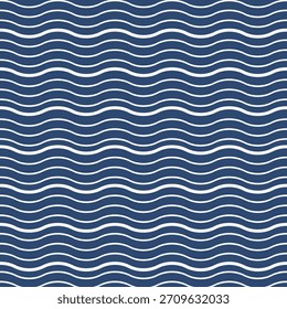 Tela textil de la forma de la onda del mar Patrón de moda Arte de la moda Fondo de pantalla Fondo azul y blanco