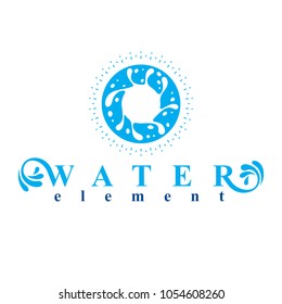 Sea wave splash vector symbol isolated on white. Water treatment company abstract logo.