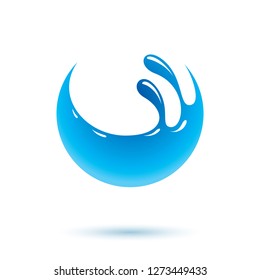 Sea wave splash vector symbol. Water is life theme. Living in harmony with nature concept.