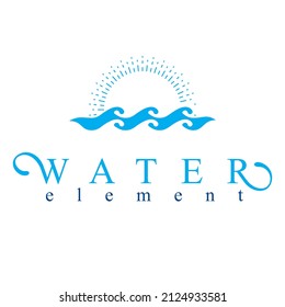 Sea wave splash vector symbol isolated on white. Water treatment company abstract logo.