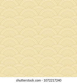 Sea Wave Style Patten Seamless Vector Background Illustration