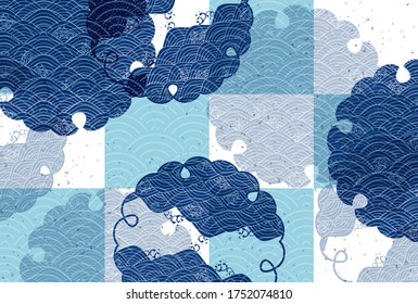 Sea wave summer pattern background