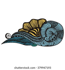 Sea wave and sun nature pattern abstract design element vector illustration