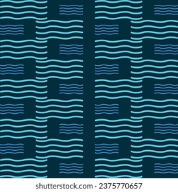 Sea wave trendy colorful repeating pattern beautiful vector illustration background