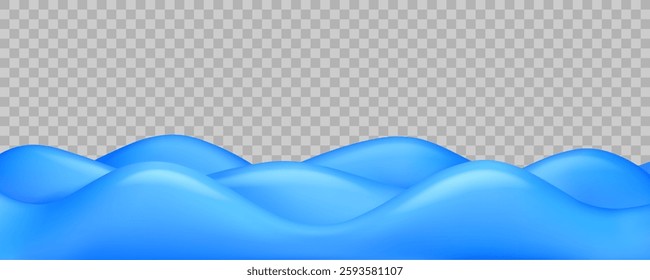 Sea wave vector 3d background. Ocean, river or lake cartoon abstract illustration. Simple water surface template