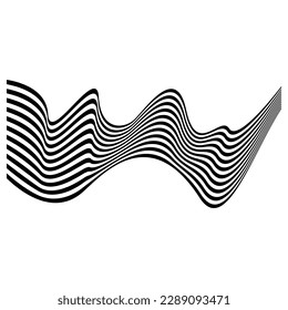 Sea wave vector drawing. Monochrome stripes.

