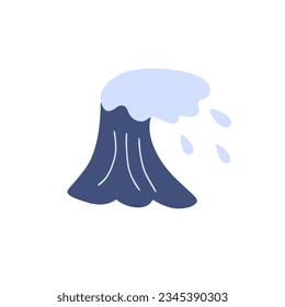 Sea wave vector element. Blue hand drawn doodle sea or ocean wave illustration isolated on white