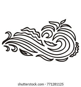 Sea wave. Vector illustration.