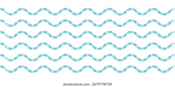 Conjunto de ícones de bordas de linhas onduladas planas da ilustração de vetor de onda marítima.
