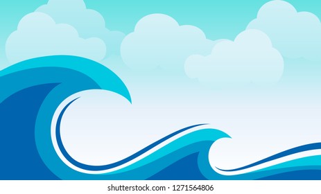 Sea Wave Vector Image background 