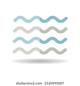Icono aislado del Vector de la onda del mar. Signo de Naturaleza. Símbolo del gráfico para el diseño del Sitio web y de los App del viaje y del turismo, logotipo, App, UI