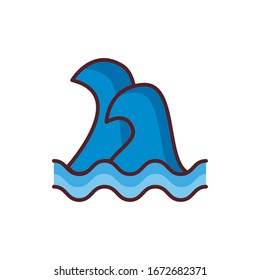 sea wave water line color style vector illustration design