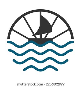 sea wave water logo template Icon Illustration Brand Identity.Isolated and flat illustration. Vector graphic