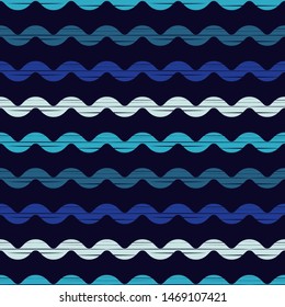 The sea and the waves. Art seamless pattern. Ethnic print. Multicolored. Boho. Traditional ornament. Folk motif. Vector geometric background. Can be used for social media, posters, email, print.