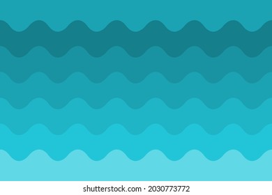 Sea waves background. Horizontally seamless sea water texture. Simple vector.