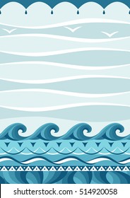 Sea waves background pattern