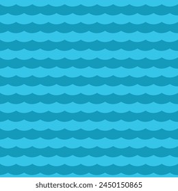 Sea waves background. Seamless sea water simple pattern. Simple vector.