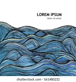 Sea waves background. Vector.