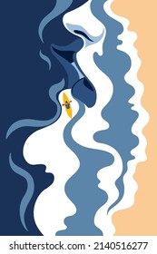 Sea. Waves. Beach. Boat. Metaphor. Kiss.