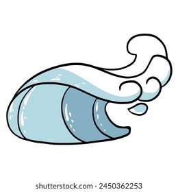 Sea waves and beach in summer graphic for cut