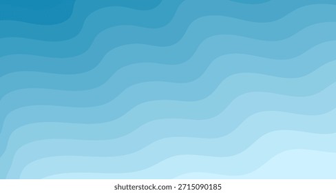 Olas del mar. Ilustración de fondo de Vector de capa de onda de océano de río azul
