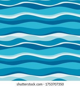 Sea Waves Blue White Stripes Seamless Stock Vector (Royalty Free ...