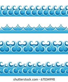 Sea Waves Borders Stock Vector (Royalty Free) 67034998 | Shutterstock