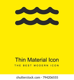 Sea Waves bright yellow material minimal icon or logo design