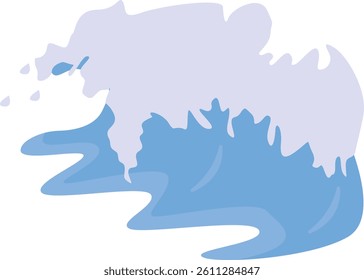Sea Waves Cartoon Icon Isolated on White Background. Vector Illustration in Abstract Design.