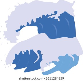 Sea Waves Cartoon Icon Isolated on White Background. Vector Illustration in Abstract Design.