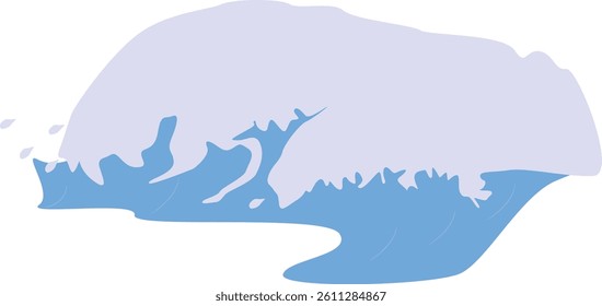 Sea Waves Cartoon Icon Isolated on White Background. Vector Illustration in Abstract Design.