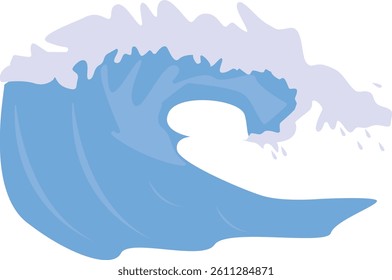 Sea Waves Cartoon Icon Isolated on White Background. Vector Illustration in Abstract Design.