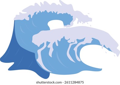 Sea Waves Cartoon Icon Isolated on White Background. Vector Illustration in Abstract Design.