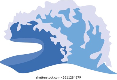 Sea Waves Cartoon Icon Isolated on White Background. Vector Illustration in Abstract Design.
