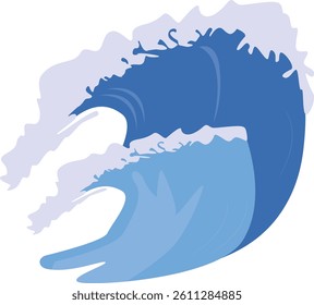 Sea Waves Cartoon Icon Isolated on White Background. Vector Illustration in Abstract Design.