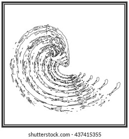 Sea waves. For coloring pages, backgrounds, fabric.