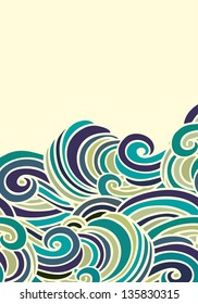 Sea waves, decorative marine background