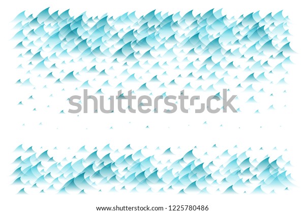 Sea waves design elements.  Horizontal banner\
with top and down borders.