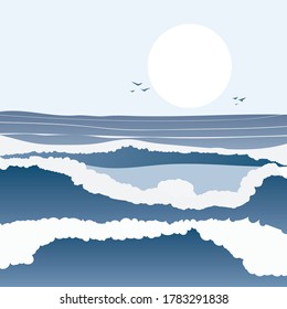 Sea waves during high tide 