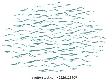 Sea waves. Editable hand drawn illustration. Vector vintage engraving. 8 EPS