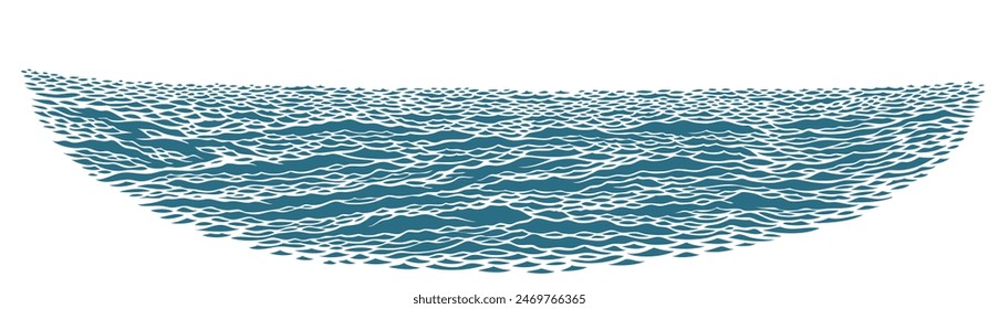 Las olas del mar. Ilustración dibujada a mano. Vector grabado vintage. Aislado sobre fondo blanco. 8 EPS
