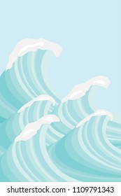 Sea waves in sea green shades, Vector background image