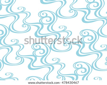Sea Waves Hand Drawn Sketch Japanese Stock Vector (Royalty Free