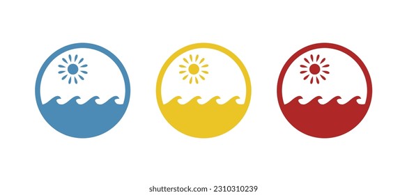 sea waves icon on a white background, vector illustration